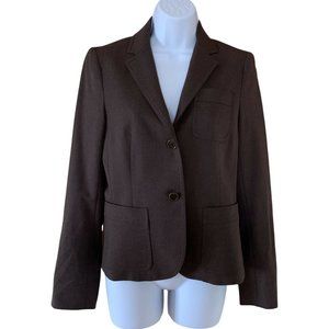 Theory Single Breasted Blazer Double Button Closure Brown Color Size 6 Women's